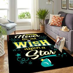 Never Too Old To Wish Upon A Star Quote Area Rug Living Room Decor Rcdd81F32041
