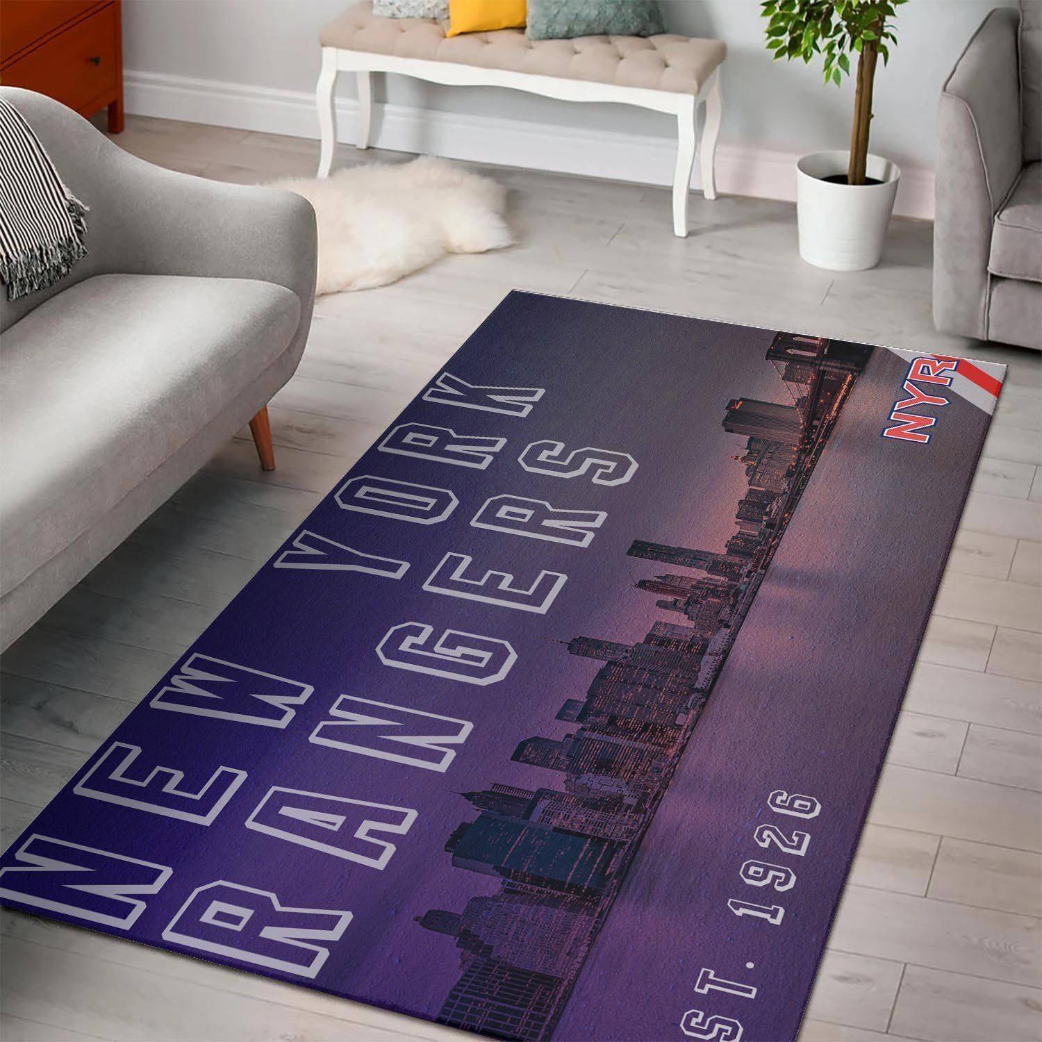 New York Rangers Area Rugs Nhl Hockey Living Room Carpet 2002209