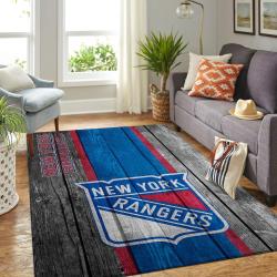 New York Rangers Nhl Rugs Wooden Style Living Room Regtangle Carpet