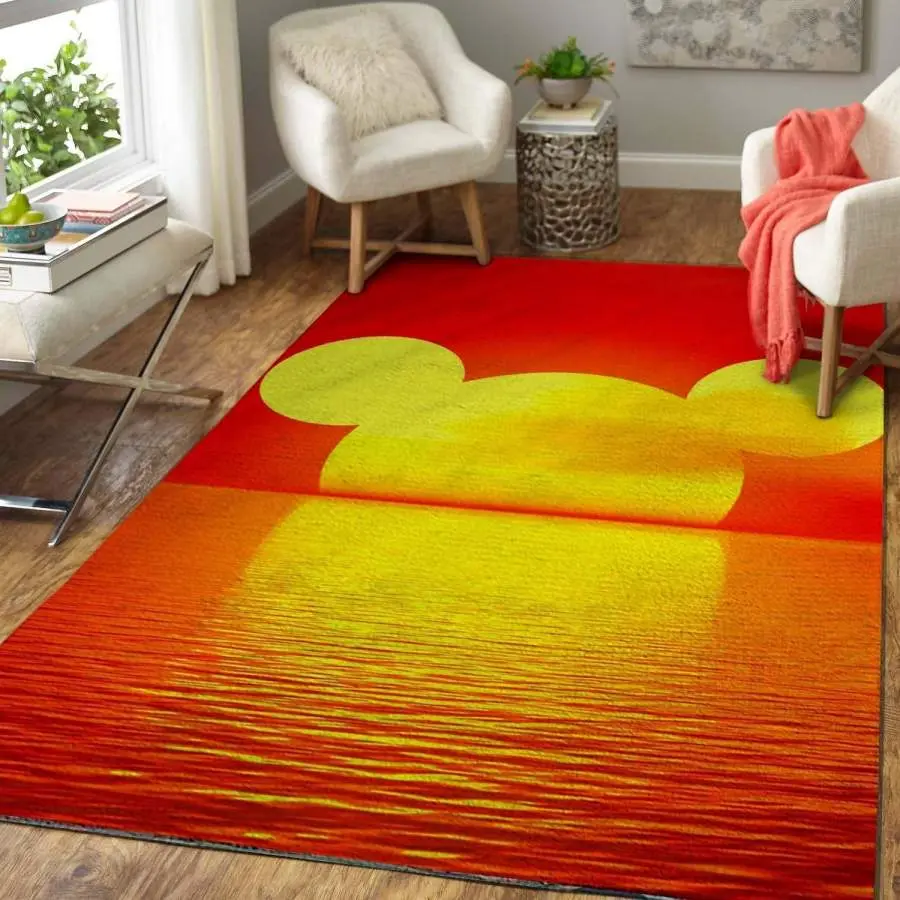 Mickey Mouse Sunset On The Sea Area Rug Home Decor Living Room Rug D1