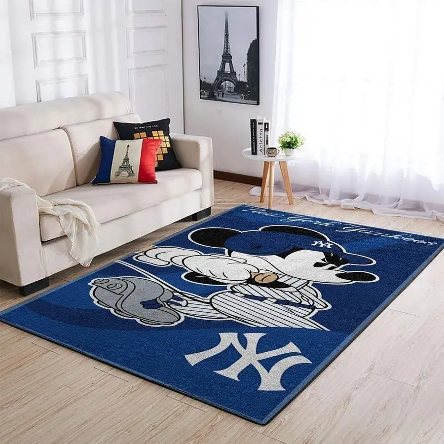 New York Yankees Mickey Area Rug Mlb Baseball Team Logo Carpet Living Room Rugs V446