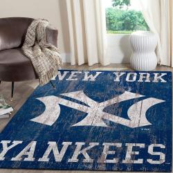New York Yankees Wooden Style Area Rug Mlb Team Logo Living Room Rugs V451