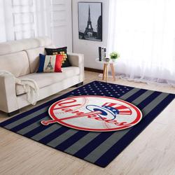 New York Yankees Us Flag Area Rug Mlb Baseball Team Logo Living Room Rugs V452