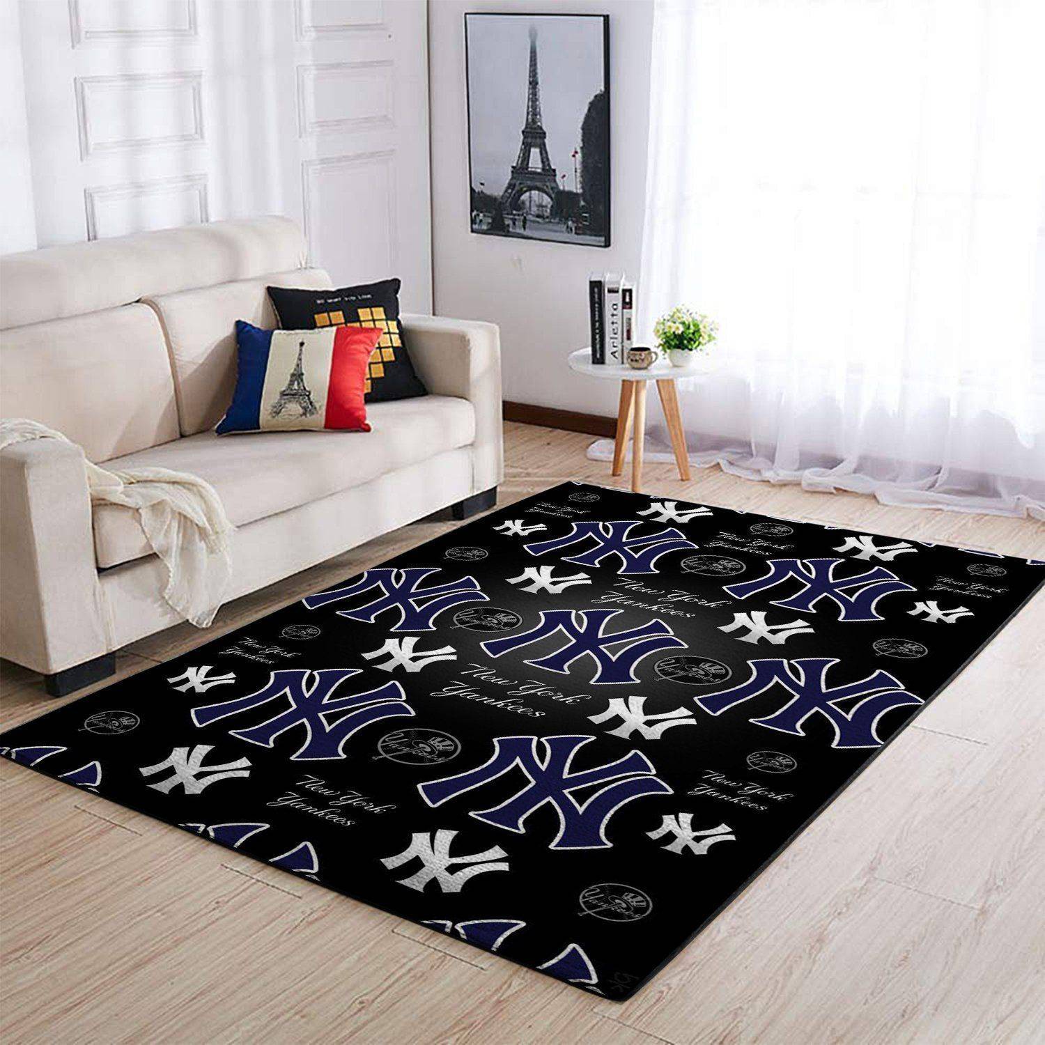 New York Yankees Area Rug Mlb Baseball Team Logo Living Room Rugs V455