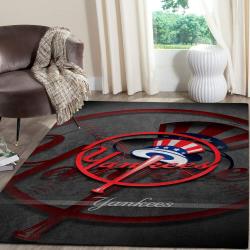 New York Yankees Area Rug Mlb Baseball Team Logo Living Room Rugs V470