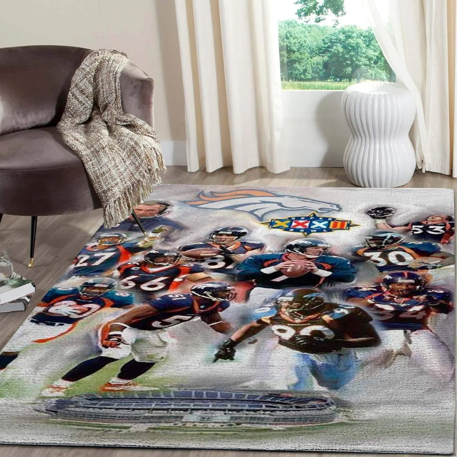 Nfl Football Denver Broncos Rug Area Rug Home Decor Homebeautyus Rug