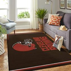 NFL Cleveland Browns Helmet Team Logo Rug Living Room Rug Home Decor Area Rug