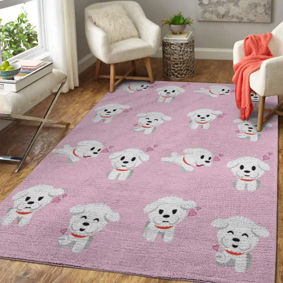 White Puppy Dog Animal Rug Nice Gift Area Rug Living Room Rug Home Decor