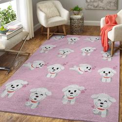 White Puppy Dog Animal Rug Nice Gift Area Rug Living Room Rug Home Decor