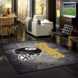 Nfl Team Pittsburg Steelers Distressed Nice Gift Area Rug Living Room Rug Home Decor