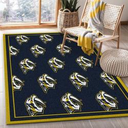 Nhl Repeat Nashville Predators Area Rug Living Room Bedroom Regtangle Carpet