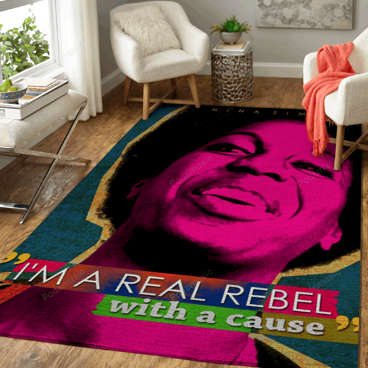 Nina Simone Quote Music Art For Fans Area Rug Living Room Carpet Rug Regtangle Carpet Floor Decor Home Decor