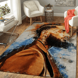 Nipsey Hussle Rapper Music World Art For Fans Area Rug Living Room Carpet Rug Regtangle Carpet Floor Decor Home Decor