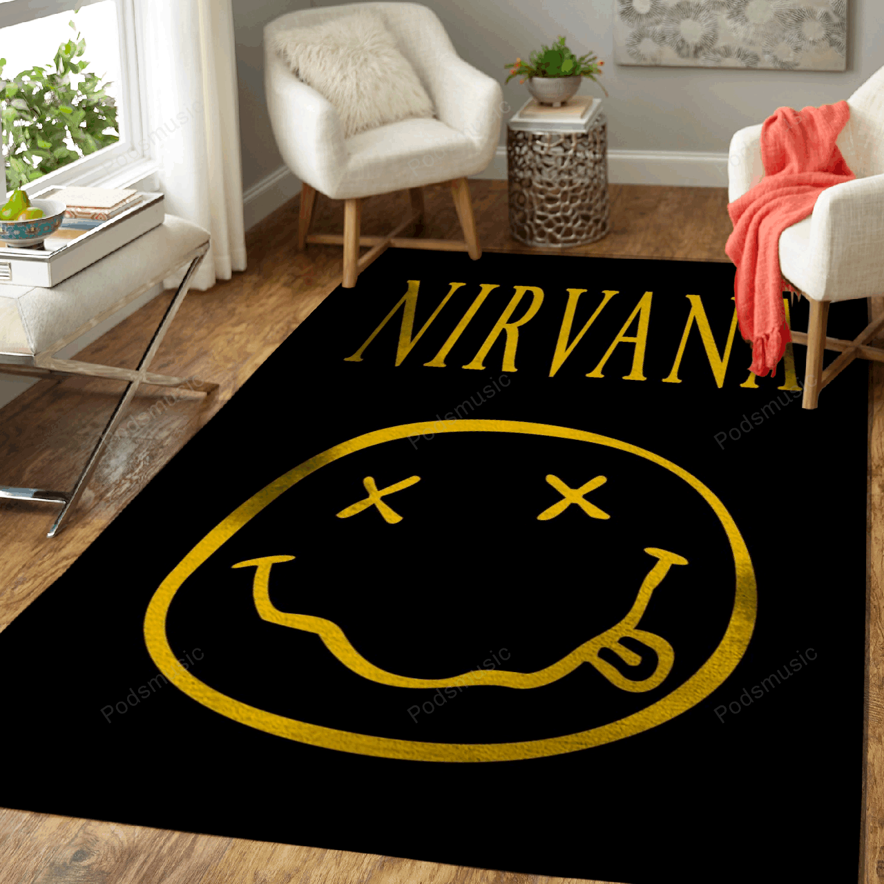 Nirvana Music Artwork Art For Fans Area Rug Living Room Carpet Rug Regtangle Carpet Floor Decor Home Decor