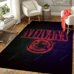 Nirvana Music Symbol Art For Fans Area Rug Living Room Carpet Rug Regtangle Carpet Floor Decor Home Decor