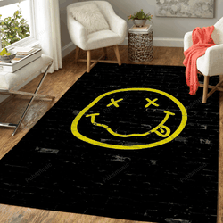 Nirvana Smile Peace Brand Music Art For Fans Area Rug Living Room Carpet Rug Regtangle Carpet Floor Decor Home Decor