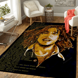 No Woman No Cry Bobmarley Music Art For Fans Area Rug Living Room Carpet Rug Regtangle Carpet Floor Decor Home Decor