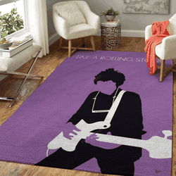 No001 My Bob Dylan Minimal Music Artwork Bob Dylan Lik Minimal Music Artworks Art For Fans Area Rug Living Room Carpet