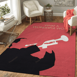 No012 My Louis Armstrong Minimal Music Artwork Minimal Music Artworks Art For Fans Area Rug Living Room Carpet