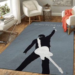 No017 My Bruce Springsteen Minimal Music Artwork Minimal Music Artworks Art For Fans Area Rug Living Room Carpet