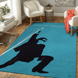 No035 My U2 Minimal Music Artwork U2 With Or Without Minimal Music Artworks Art For Fans Area Rug Living Room Carpet