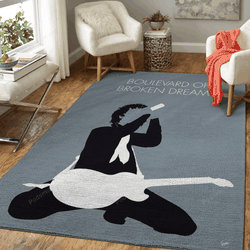 No117 My Green Day Minimal Music Artwork Minimal Music Artworks Art For Fans Area Rug Living Room Carpet Rug Regtangle Decor Home Decor