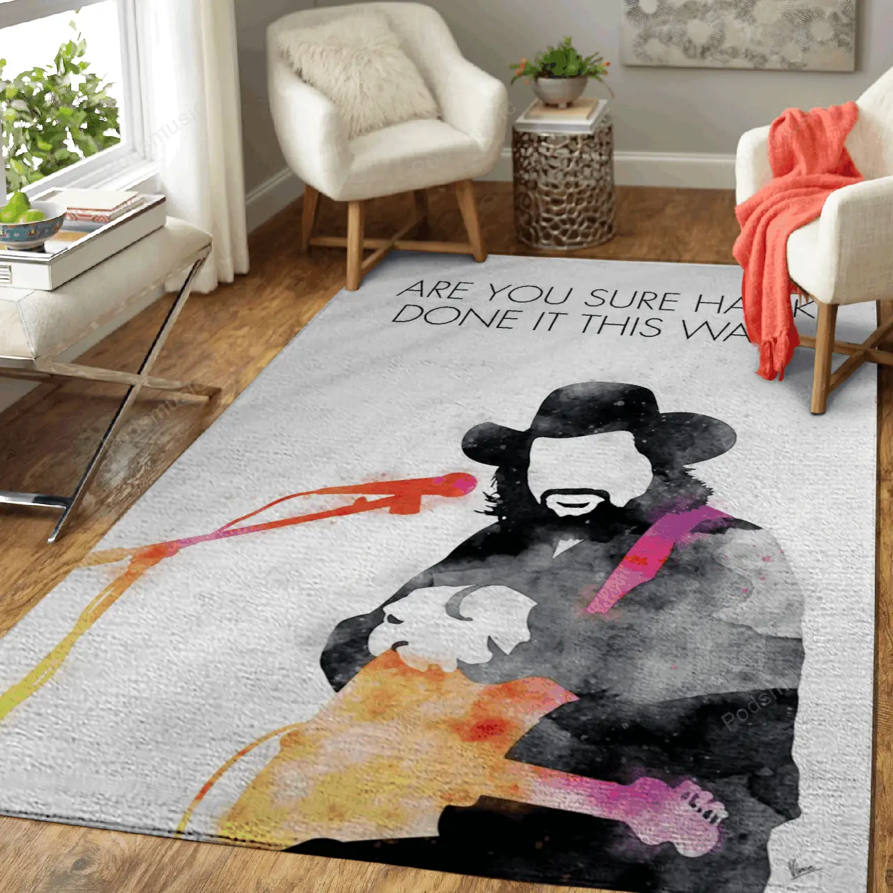 No280 Waylon Jennings Watercolor Music Artworks Art For Fans Area Rug Living Room Carpet Rug Regtangle Carpet Floor Decor Home Decor