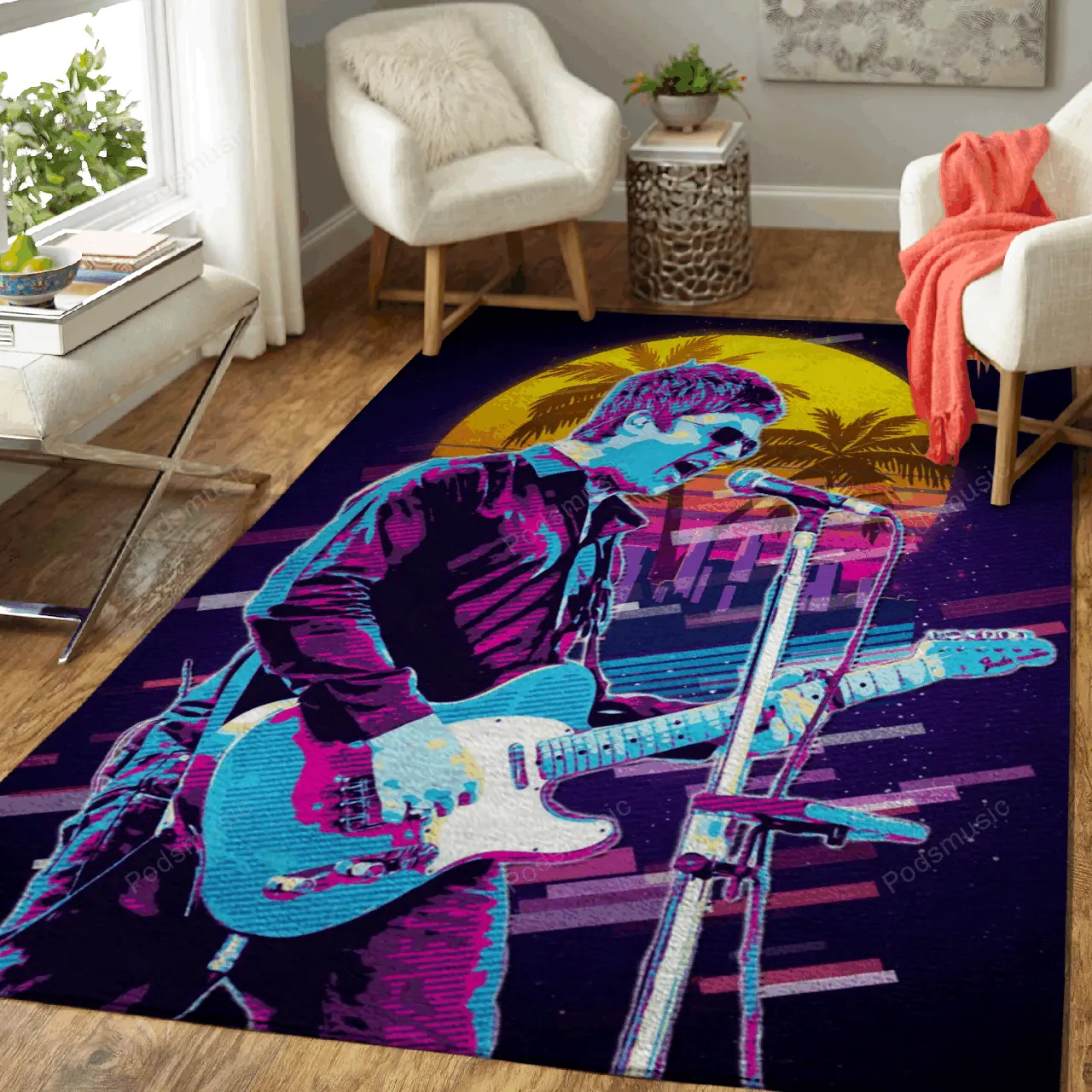 Noel Gallaghers Oasis Artwork Music Synthwave 80S Art For Fans Area Rug Living Room Carpet Rug Regtangle Carpet Floor Decor Home Decor