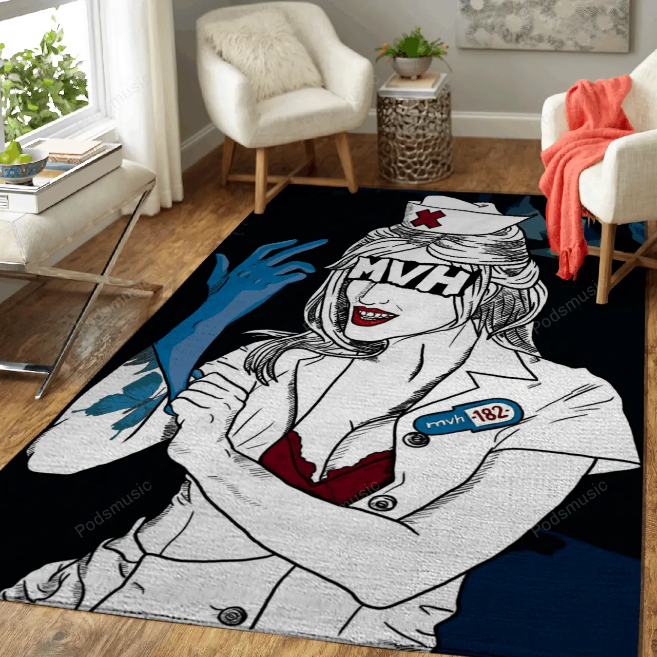Nurse182 Music Art Art For Fans Area Rug Living Room Carpet Rug Regtangle Carpet Floor Decor Home Decor
