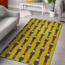 Nutcracker Yellow Pattern Print Area Rug Living Room Rug Home Decor