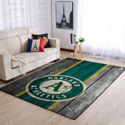 Oakland Athletics Wooden Area Rug Mlb Baseball Team Logo Carpet Living Room Rugs 1