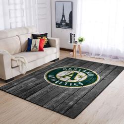 Oakland Athletics Wooden Area Rug Mlb Baseball Team Logo Carpet Living Room 9
