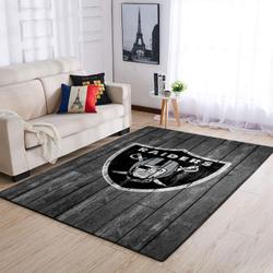Oakland Raiders Nfl Area Rugs Football Living Room Carpet Team Logo Wooden Home Rug Regtangle Carpet Floor Decor Home Decor