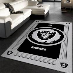 Oakland Raiders Nfl Logo Style Rug Room Carpet Custom Area Floor Home