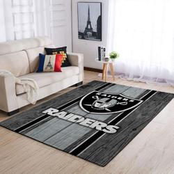 Oakland Raiders Nfl Team Logo Area Rugs Wooden Style Living Room Carpet Sports Rug Regtangle Carpet Floor Decor Home Decor