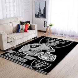 Oakland Raiders Nfl Team Logo Helmet Rectangle Area Rug Area Rug Living Room Carpet Rug Regtangle Carpet Floor Decor Home Decor
