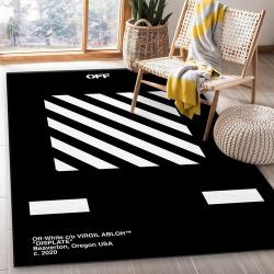 Off White Displate Stripes Area Rug Fashion Brand Rug Home Decor Floor