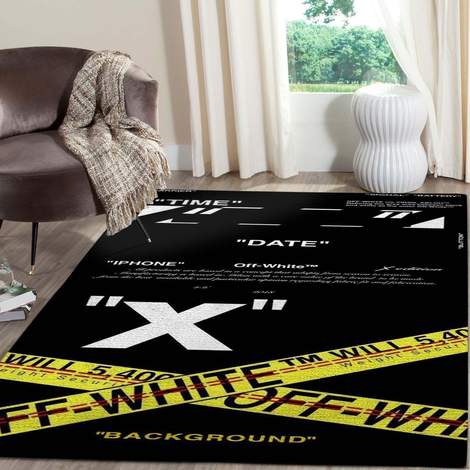 Off White Logo Area Rugs Living Room Carpet Fn181251 Christmas Gift Brands Fashion Rug Regtangle Carpet Floor Decor Home Decor