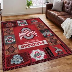 Ohio State Buckeyes Ncaa For Buckeyes Fan Living Room Rug Regtangle Carpet