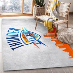 Oklahoma City Thunder Nba Team Logo Area Rug Living Room Rug Home De