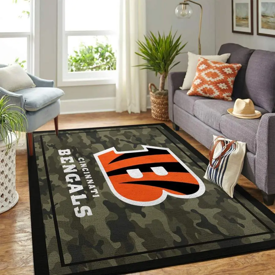 Cincinnati Bengals Carpet Area Rug Living Room Rug Home Decor Home Decor Bedroom Living Room