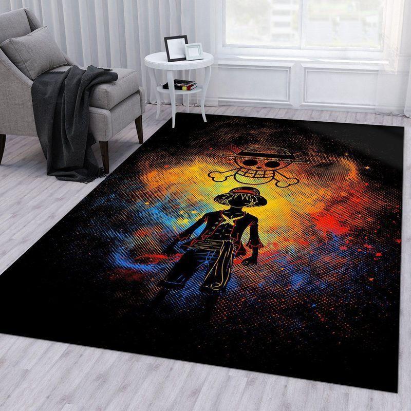 One Piece Monkey D Luffy Colofor Smoky Straw Hat Art Area Rug Living Room And Bed Room Rug Rug Regtangle Carpet Floor Decor Home Decor