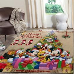 Disney Mickey Christmas Home Decor Team Logo Carpet Rug Living Room F102119