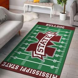 Mississippi State Bulldogs NCAA Basketball Carpet Rug Living Room 20030323