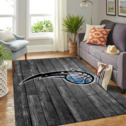 Orlando Magic Nba Grey Wooden Style Living Room Carpet Rug Regtangle Carpet