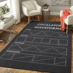 Oscillator Waveforms Gray Music Art For Fans Area Rug Living Room Carpet Rug Regtangle Carpet Floor Decor Home Decor