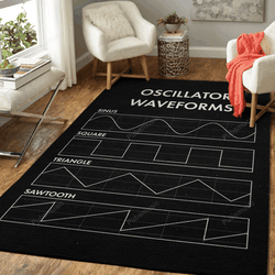 Oscillator Waveforms Music Art For Fans Area Rug Living Room Carpet Rug Regtangle Carpet Floor Decor Home Decor