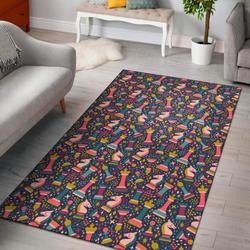 Owl Ornamental Print Pattern Area Rug Living Room Rug Home Decor
