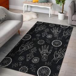 Pagan Wiccan Witch Pattern Print Area Rug Living Room Rug Home Decor
