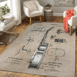 Patent Art Anderberg 1894 Guitar Patent Music Art For Fans Area Rug Living Room Carpet Rug Regtangle Carpet Floor Decor Home Decor